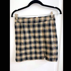 Stretchy Plaid Mini Skirt | Yellow & Black